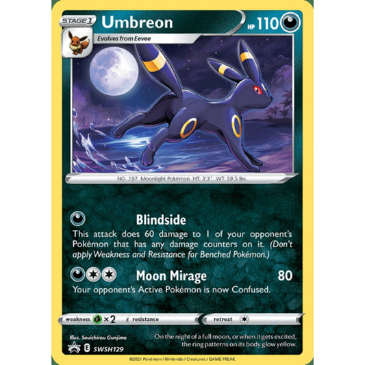 Umbreon Black Star Promo SWSH129 Pokemon Card Game Sword & Shield Promos