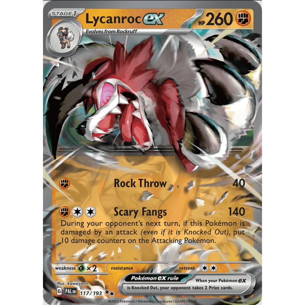Lycanroc ex Double Rare 117/193 Pokemon Card Game Paldea Evolved