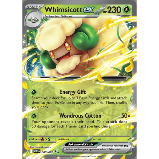 Whimsicott ex Double Rare 5/086 Pokemon Card Game White Flare