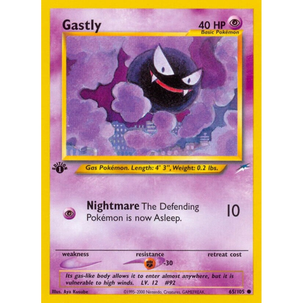 Gastly Common 65/105 Pokemon Card Game Neo Destiny
