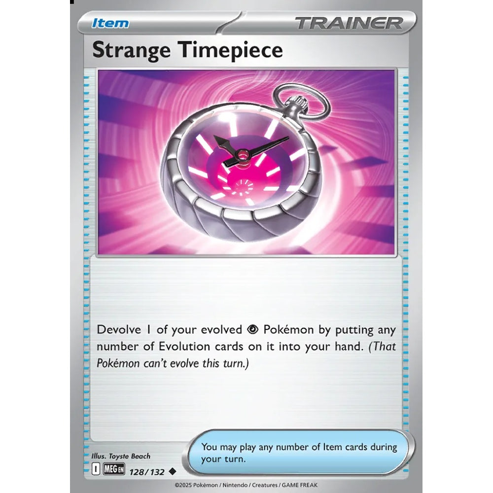 Strange Timepiece Uncommon 128/132 Pokemon Card Game Mega Evolution