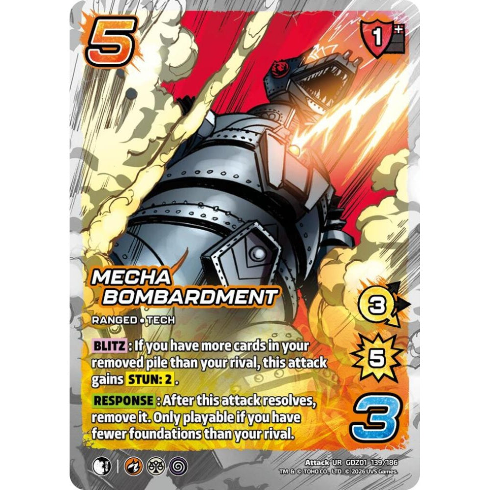 Mecha Bombardment GDZ01 139/186 GDZ01 Universus Godzilla: Reign of Kaiju Attack UR