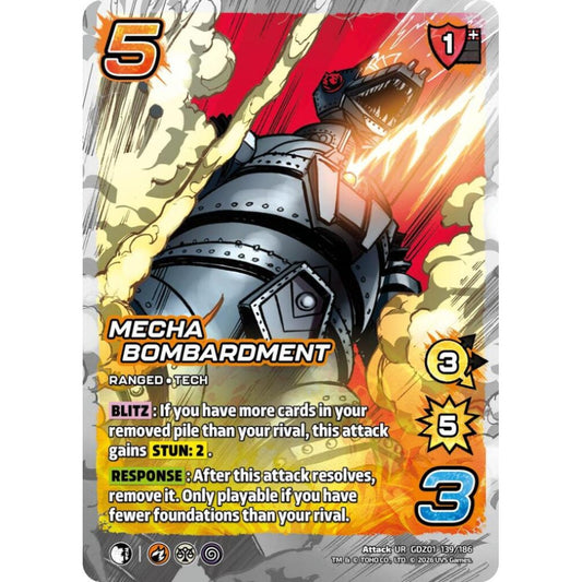 Mecha Bombardment GDZ01 139/186 GDZ01 Universus Godzilla: Reign of Kaiju Attack UR