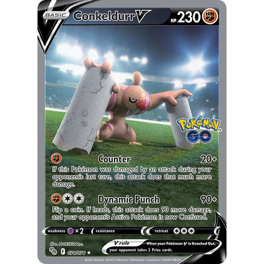 Conkeldurr V Rare Ultra 074/078 Pokemon Card Game Pokémon GO