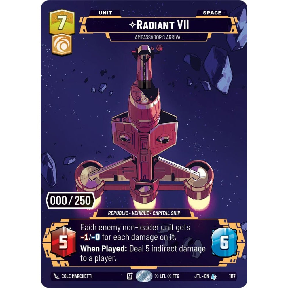 Radiant VII, L, JTL 1117) Prestige Serialized, Star Wars Unlimited