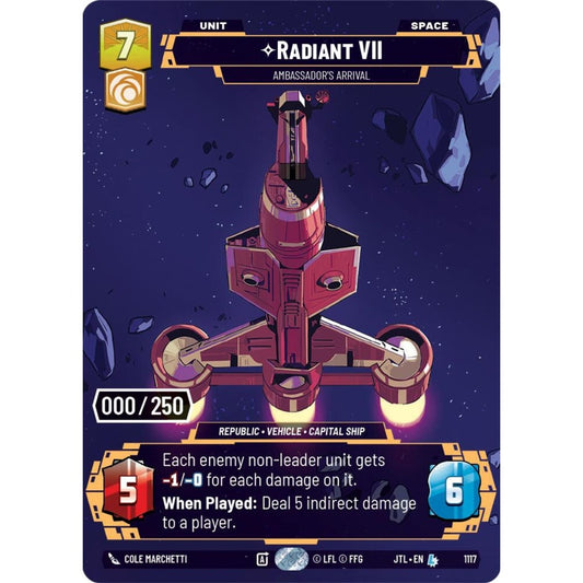 Radiant VII, L, JTL 1117) Prestige Serialized, Star Wars Unlimited