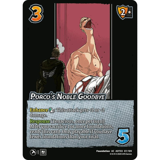 Porco's Noble Goodbye 87/189 AOT03 Universus Attack on Titan: Apocalypse Foundation UC