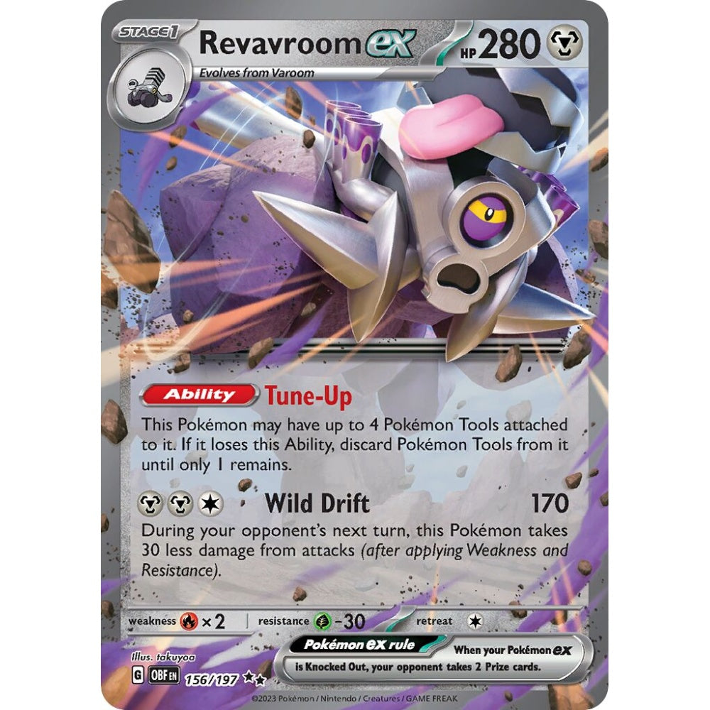 Revavroom ex Double Rare 156/197 Pokemon Card Game Obsidian Flames