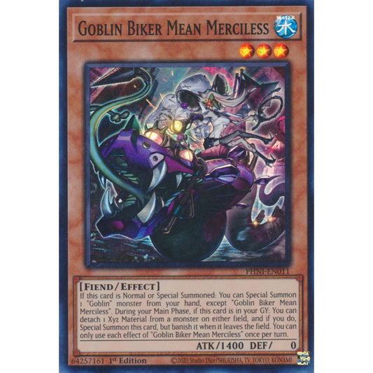 Goblin Biker Mean Merciless PHNI-EN011 Super Super Rare Yu-Gi-Oh Phantom Nightmare in Art
