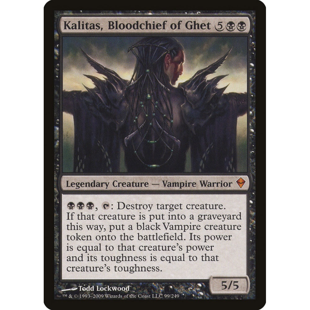 Kalitas, Bloodchief of Ghet mythic 99 Magic the Gathering Zendikar