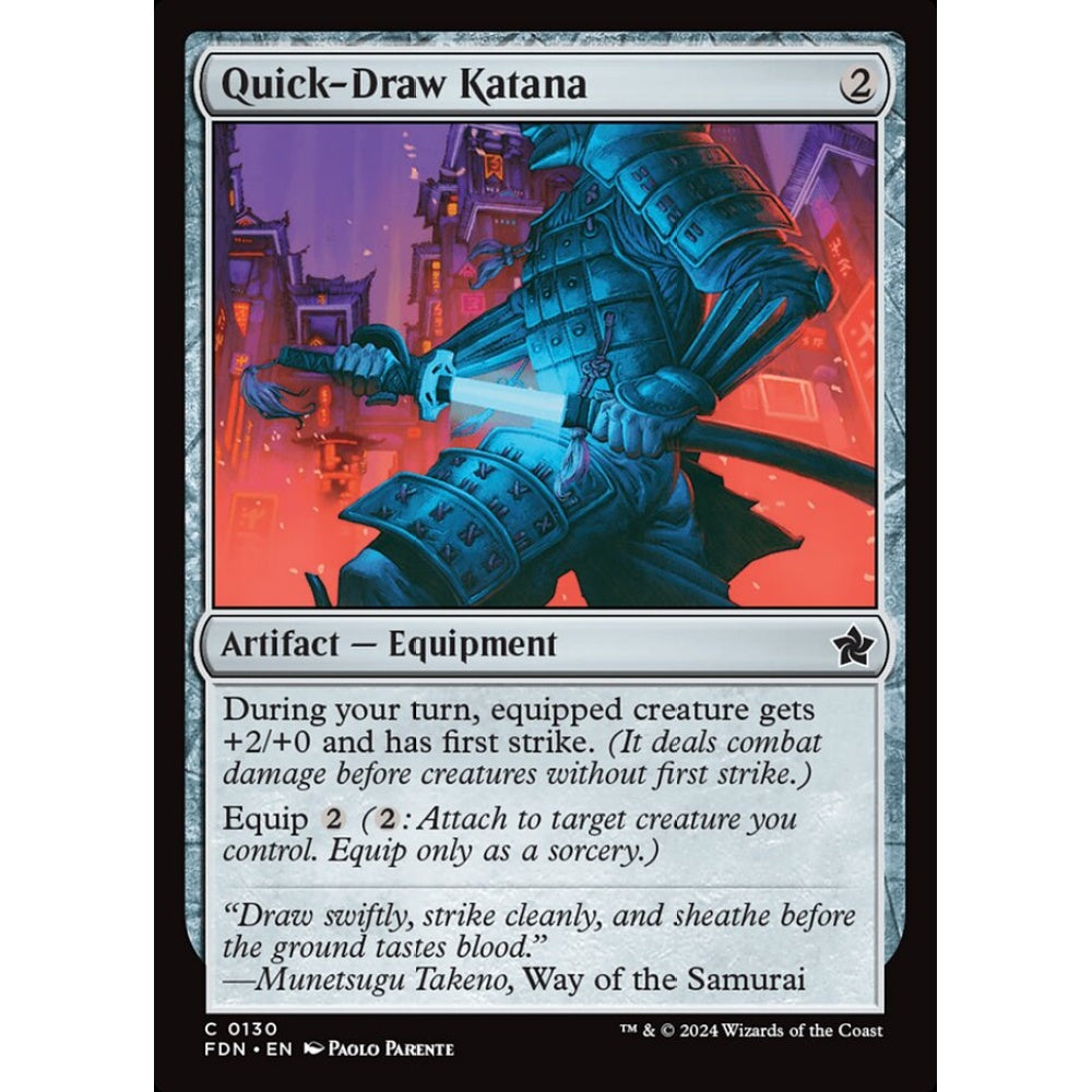 Quick-Draw Katana, 130, common, Magic: The Gathering, Foundations