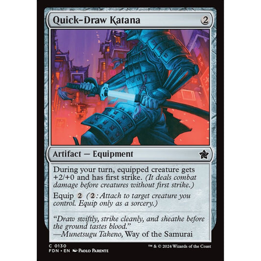 Quick-Draw Katana, 130, common, Magic: The Gathering, Foundations