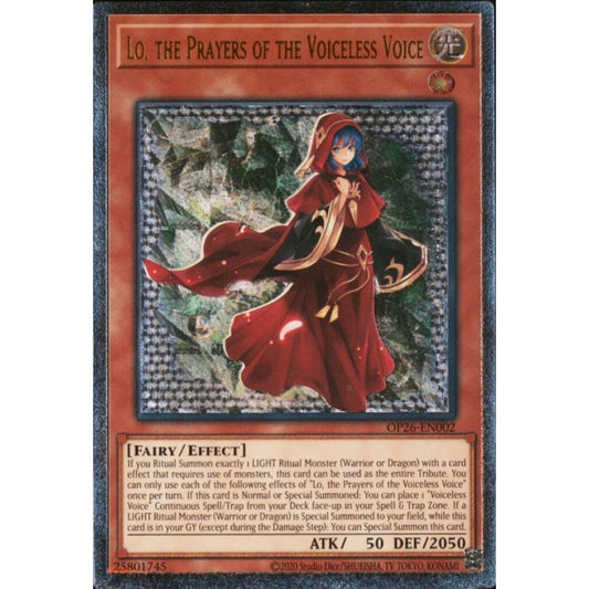 Lo, the Prayers of the Voiceless Voice PHNI-EN019 Secret Secret Rare Yu-Gi-Oh Phantom Nightmare in Art