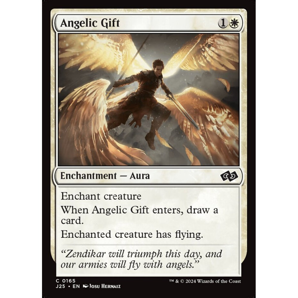 Angelic Gift, 165, common, Magic: The Gathering, Foundations Jumpstart