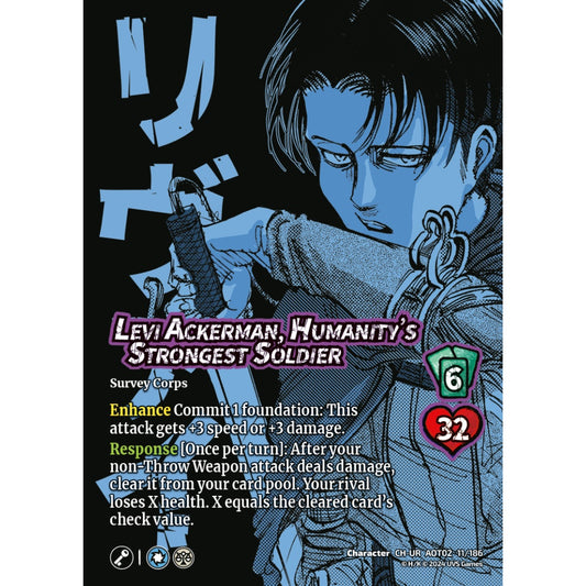 Levi Ackerman, Humanity's Strongest Soldier, 11/186, AOT02, Universus, Attack on Titan: Origins of Power, Character, CH-UR