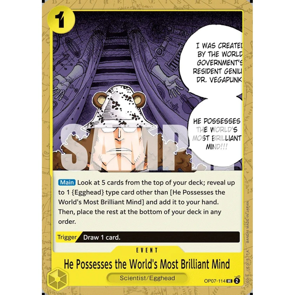 He Possesses the World's Most Brilliant Mind, OP07-114, Uncommon, One Piece, 500 Years in the Future