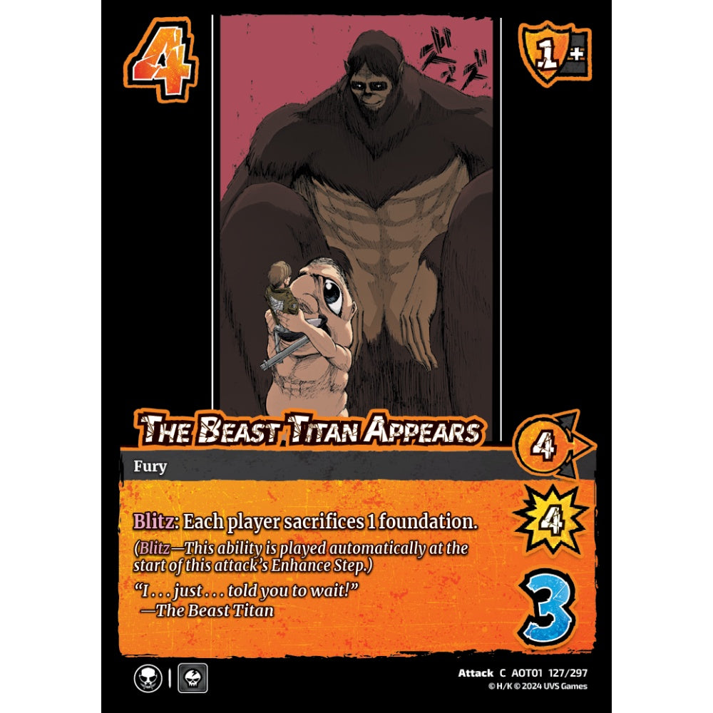The Beast Titan Appears, 127/297, C, UniVersus, Attack on Titan: Battle for Humanity