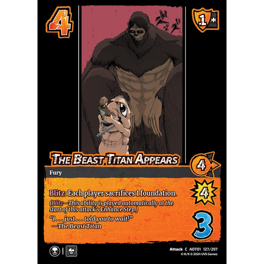 The Beast Titan Appears, 127/297, C, UniVersus, Attack on Titan: Battle for Humanity