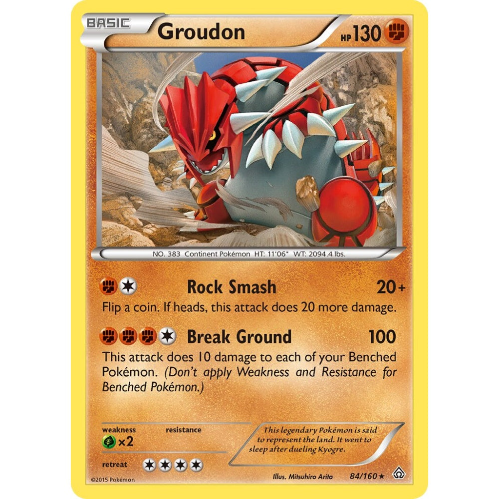 Groudon Rare 84/160 Pokemon Card Game Primal Clash