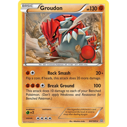 Groudon Rare 84/160 Pokemon Card Game Primal Clash