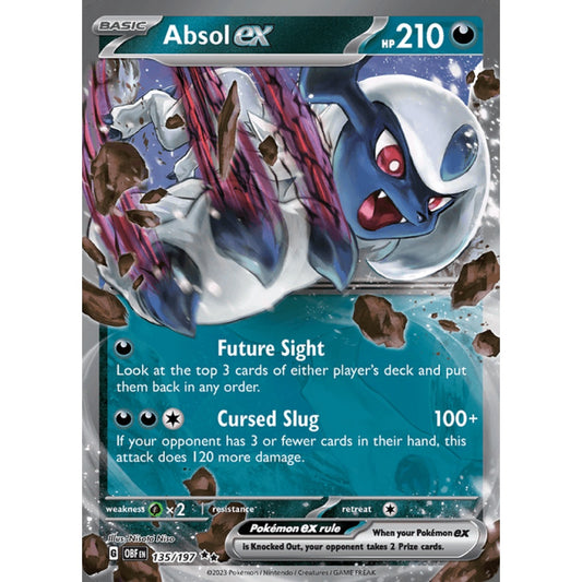 Absol ex Double Rare 135/197 Pokemon Card Game Obsidian Flames