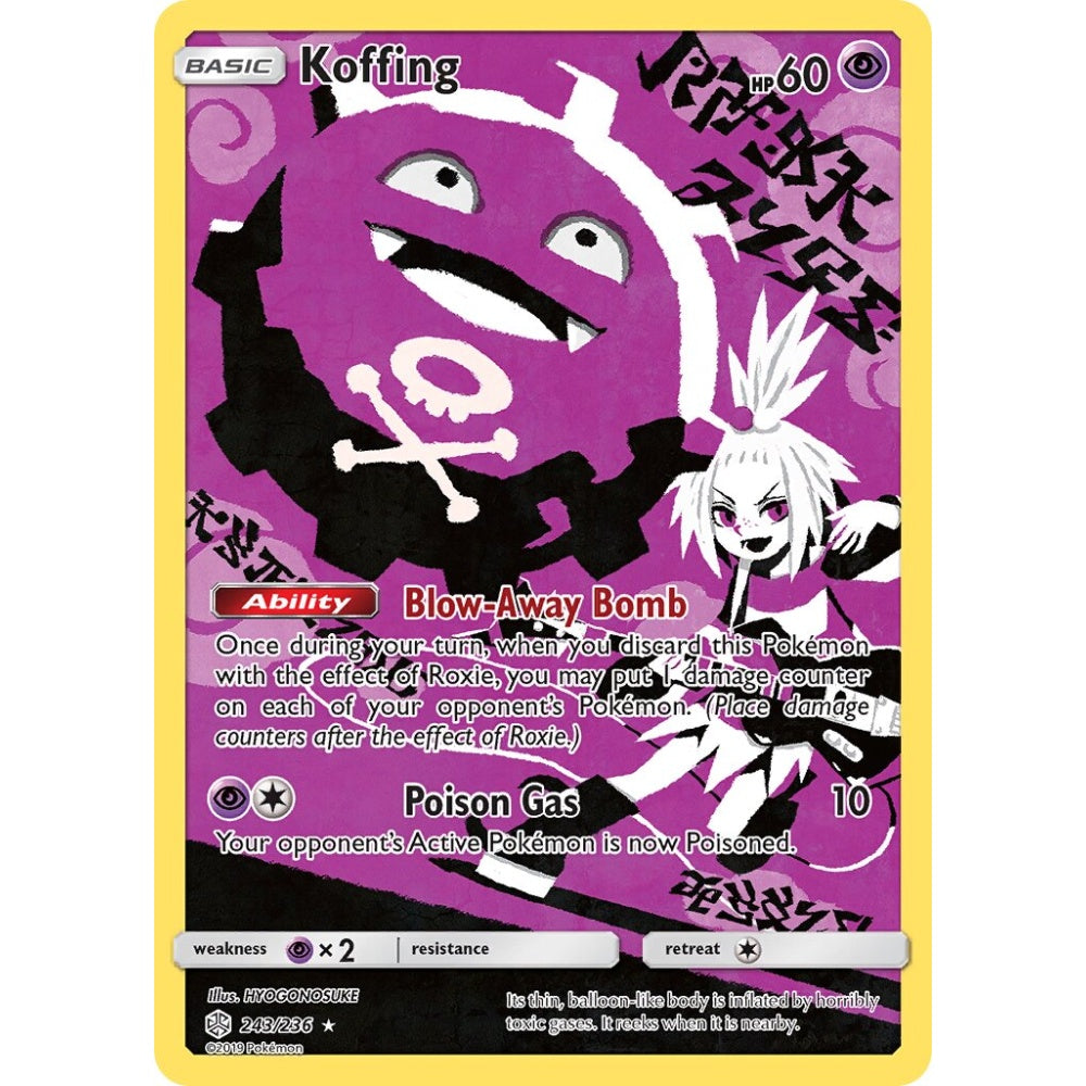Koffing Rare Secret 243/236 Pokemon Card Game Cosmic Eclipse