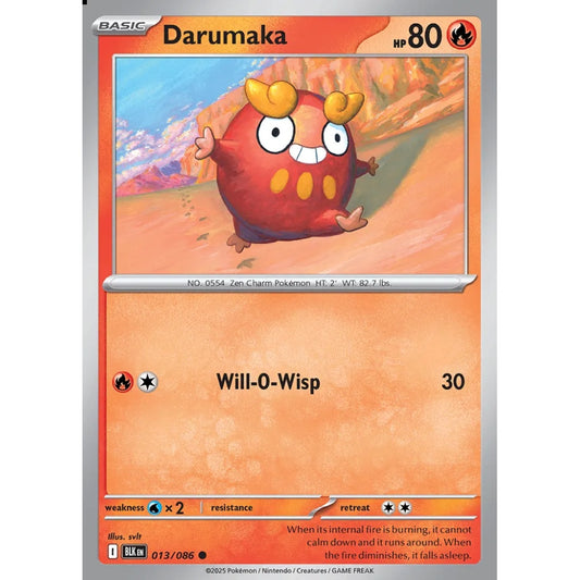 Darumaka Common 013/086 Pokemon Card Game Black Bolt