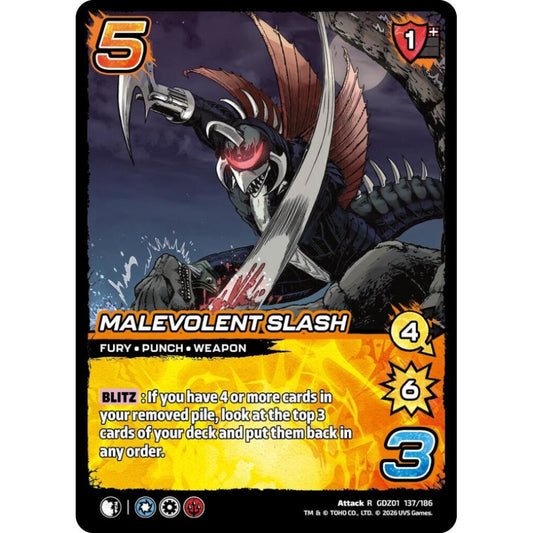Malevolent Slash GDZ01 137/186 GDZ01 Universus Godzilla: Reign of Kaiju Attack R