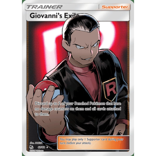 Giovanni's Exile Full Art 67/68 Pokemon Card Game Hidden Fates