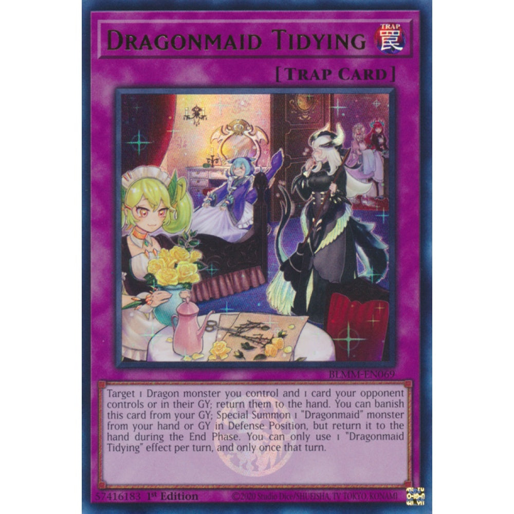 Dragonmaid Tidying RA04-EN102 Super Super Rare Yu-Gi-Oh Quarter Century Stampede in Art