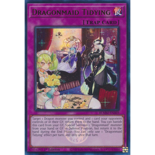 Dragonmaid Tidying RA04-EN102 Super Super Rare Yu-Gi-Oh Quarter Century Stampede in Art