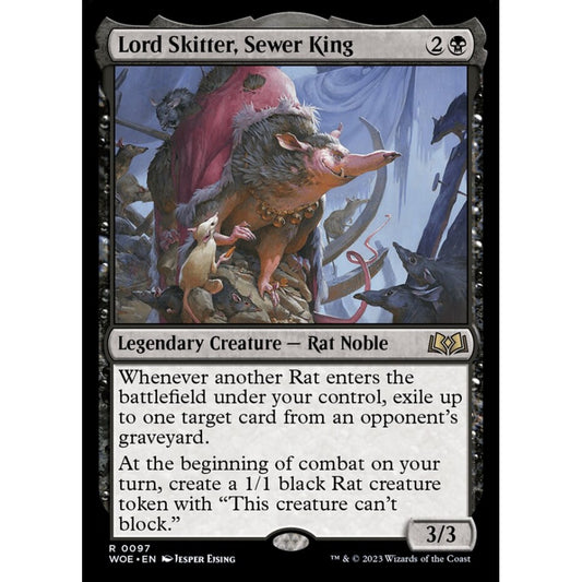 Lord Skitter, Sewer King, rare, 97, Magic the Gathering, Wilds of Eldraine