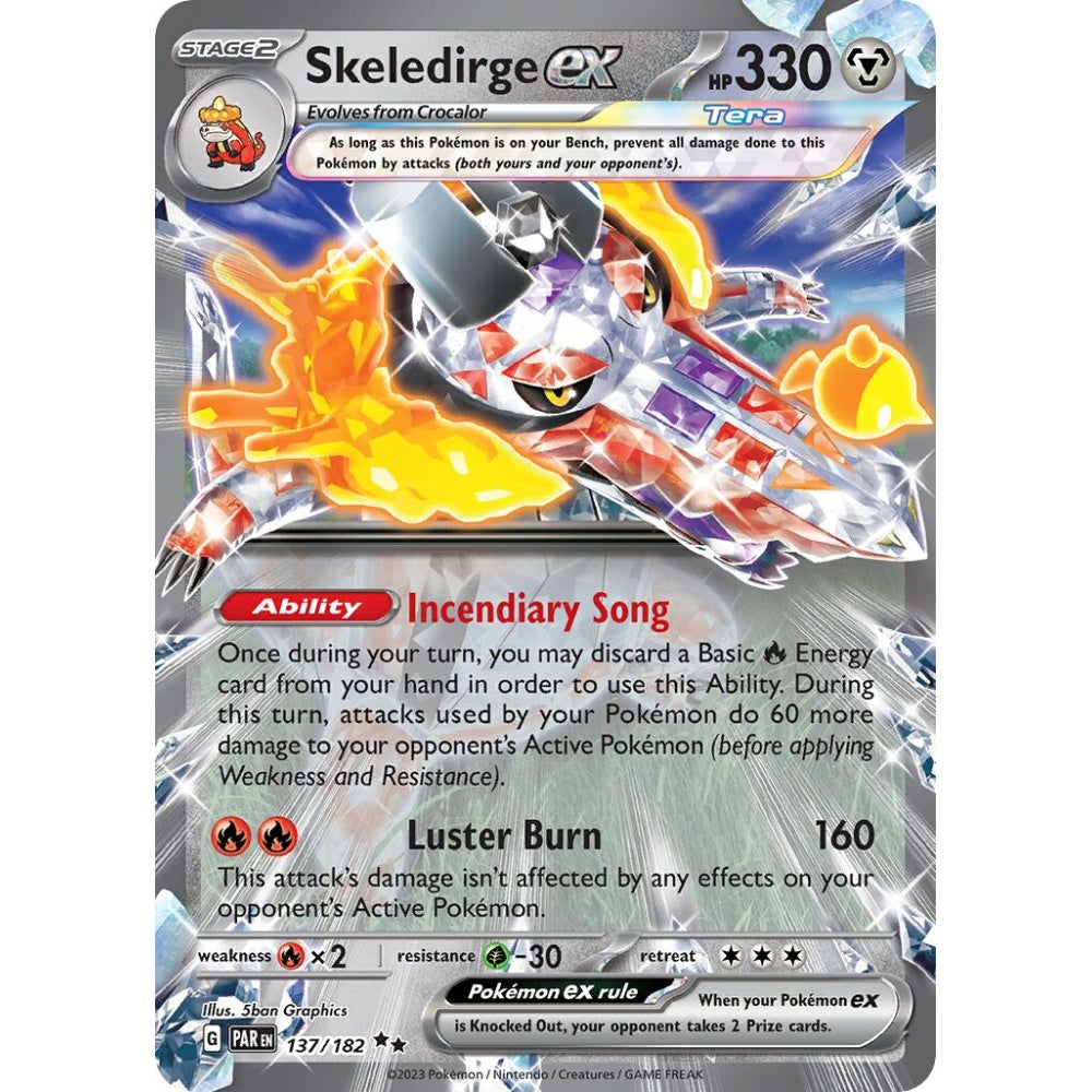 Skeledirge ex Double Rare 137/182 Pokemon Card Game Paradox Rift