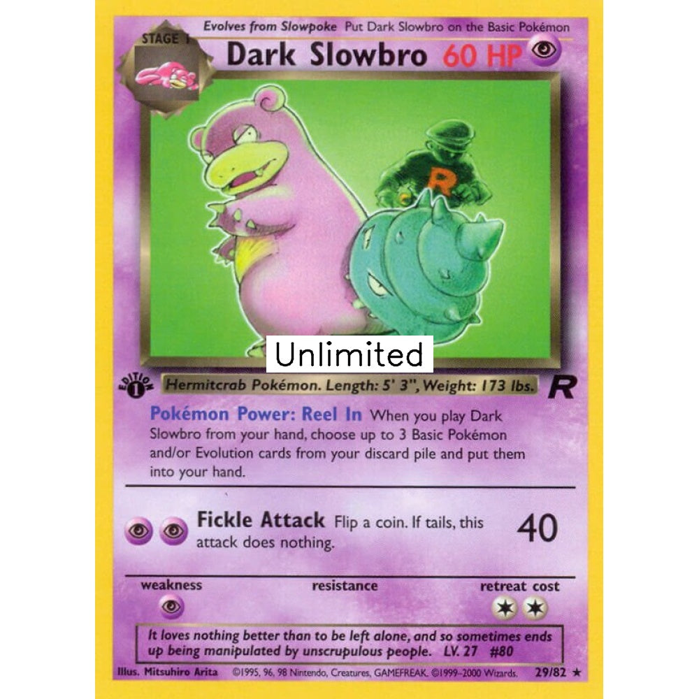 Dark Slowbro Rare 29/82 Pokemon Card Game Team Rocket
