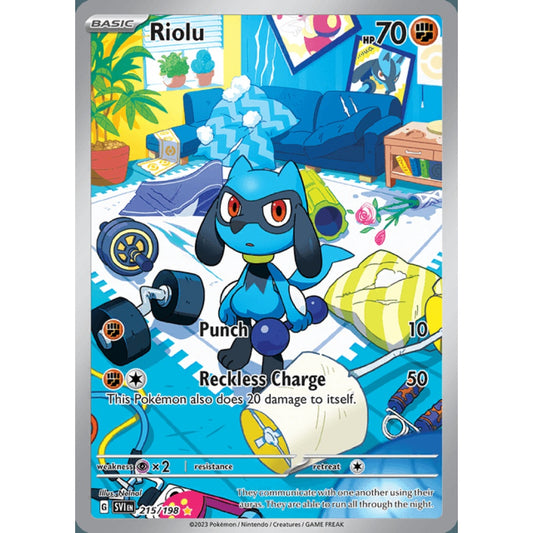 Riolu Illustration Rare 215/198 Pokemon Card Game Scarlet & Violet