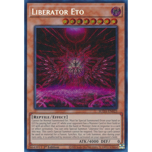 Liberator Eto SUDA-EN023 Secret Secret Rare Yu-Gi-Oh Supreme Darkness in Art
