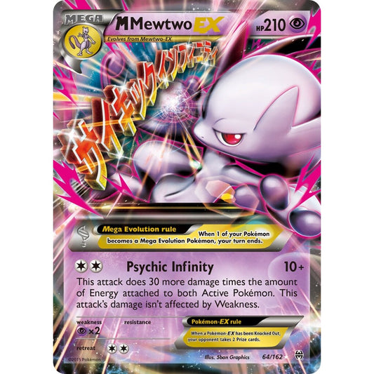 M Mewtwo-EX Rare Holo EX 64/162 Pokemon Card Game BREAKthrough