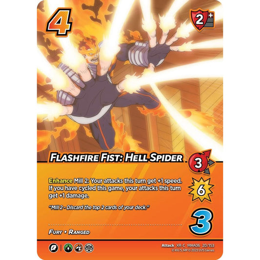 Flashfire Fist: Hell Spider, 20/153, MHA06, Universus, MHA06 Jet Burn, nan