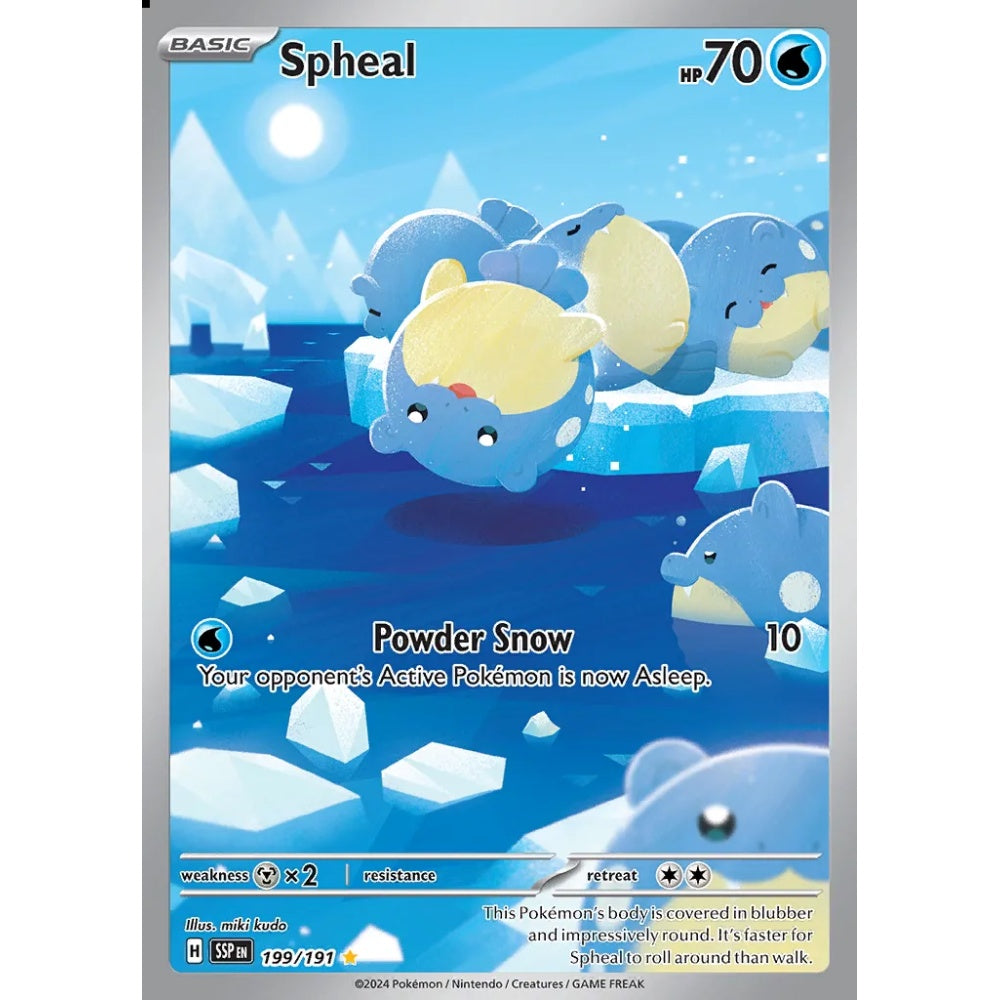 Spheal Illustration Rare 199/191 Pokemon Card Game Surging Sparks