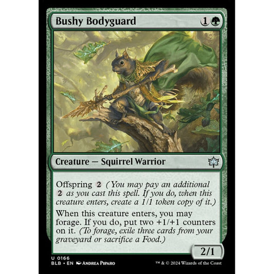 Bushy Bodyguard, 166, uncommon, Magic: The Gathering, Bloomburrow