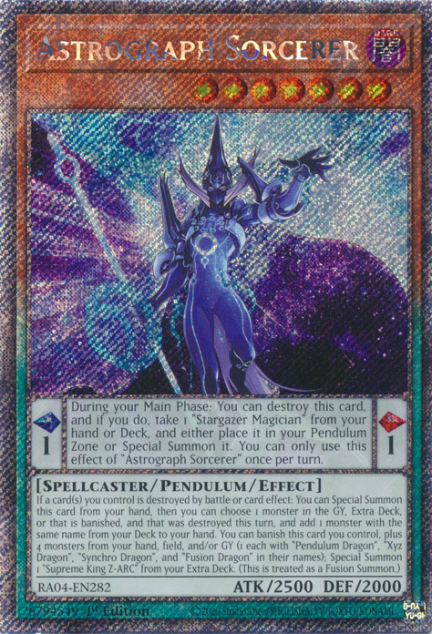 Astrograph Sorcerer RA04-EN282 QCR Quarter Century Secret Rare Yu-Gi-Oh Quarter Century Stampede in Art