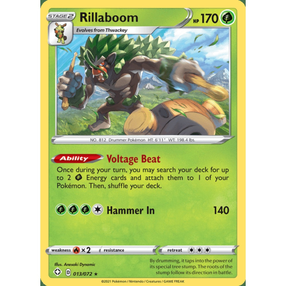 Rillaboom Holo Rare 013/072 Pokemon Card Game Shining Fates