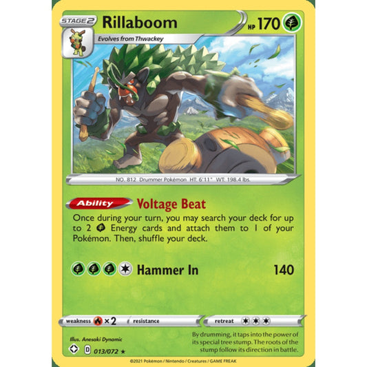 Rillaboom Holo Rare 013/072 Pokemon Card Game Shining Fates