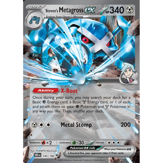 Steven's Metagross ex Double Rare 145/182 Pokemon Card Game Destined Rivals