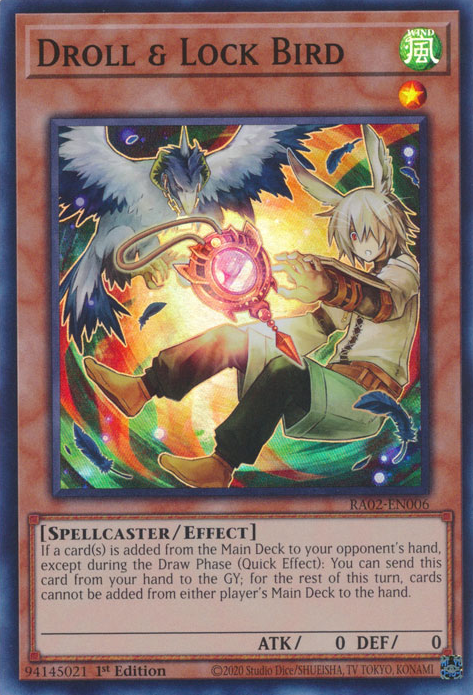Droll & Lock Bird RA02-EN006 QCR Quarter Century Secret Rare Yu-Gi-Oh 25th Anniversary Rarity Collection II in Alt-Art Art