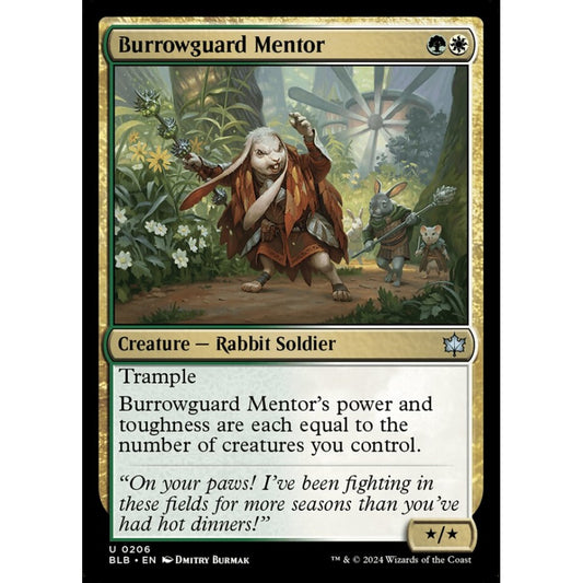 Burrowguard Mentor, 206, uncommon, Magic: The Gathering, Bloomburrow