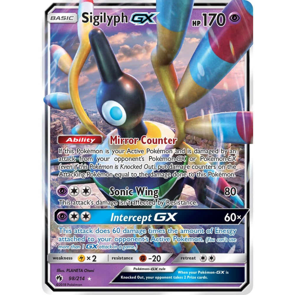 Sigilyph-GX Rare Holo GX 98/214 Pokemon Card Game Lost Thunder