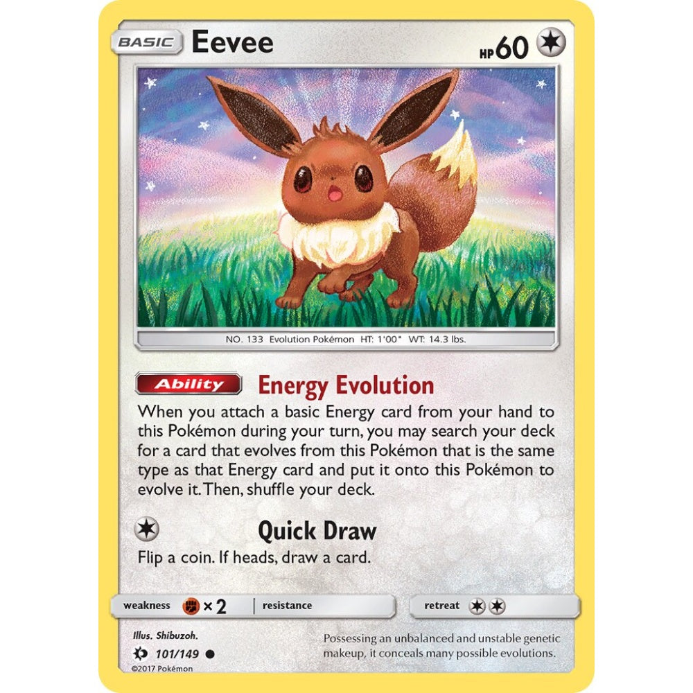 Eevee Common 101/149 Pokemon Card Game Sun & Moon
