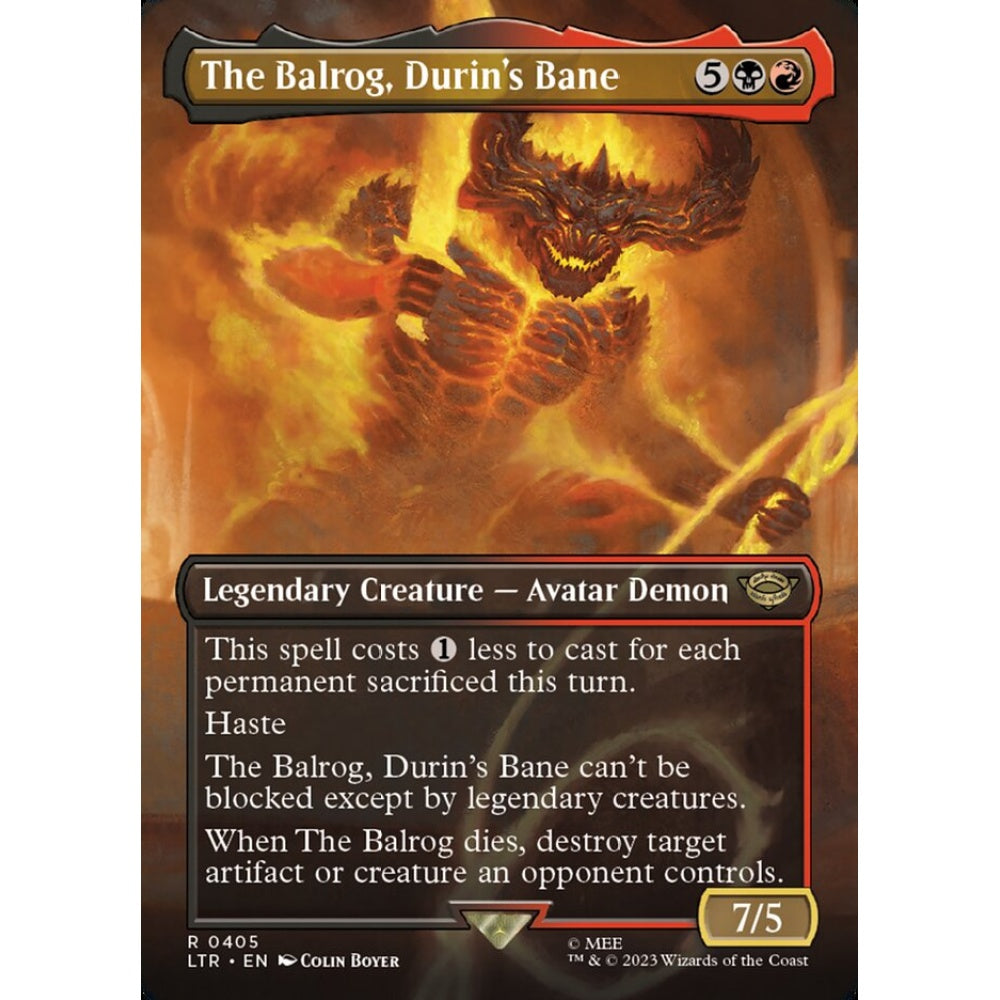 The Balrog, Durin's Bane, rare, 405, Magic the Gathering, The Lord of the Rings: Tales of Middle-earth