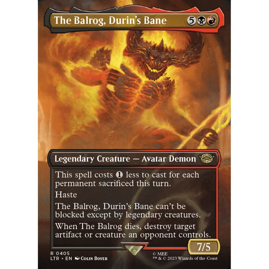 The Balrog, Durin's Bane, rare, 405, Magic the Gathering, The Lord of the Rings: Tales of Middle-earth